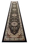 Bellagio Traditional Area Rug Runner 32 Inch X 15 Feet 10 Inch Black 401