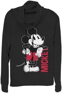 Disney Mickey Leaning Chemise, Noir, M Femme