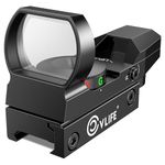 CVLIFE 1X22X33 Red Green Dot Sight, Reflex Sight for 20mm Picatinny Rail, Black