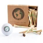 Green Swing Bamboo Golf Tees 70mm | Strong Sustainable Biodegradable | 30pcs (Natural Bamboo)