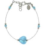 GlassOfVenice Murano Glass Heart Bracelet - Sky Blue