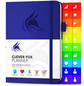 Clever Fox Planner – Undated Weekly & Monthly Planner to Increase Productivity, Time Management and Hit Your Goals – Organizer, Gratitude Journal – Start Anytime, A5, Lasts 1 Year, Royal Blue (Weekly)