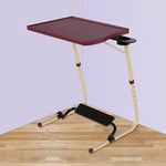 TABLE MAGIC – Pro with Footrest Extended Work Space Laptop Table Mat Finish Multipurpose Height Adjustable Work Study Tv Tray Table Lap Desk (Pro-Footrest Candy Brown)