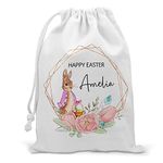 Personalised Easter Bag, Custom Easter Gift Bag, Easter Egg Sack, Easter Bunny Treat Bag, Easter Decoration, Kids Easter Egg Hunt Basket, Easter Bunny Rabbit