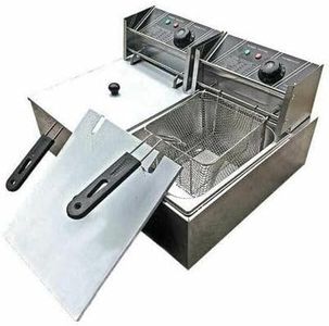 20L Electric Deep Fryer Commercial Bench Top Double Stainless Steel