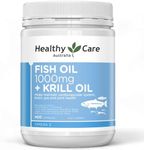 Healthy Care Fish Oil Softgel Capsules with Krill Oil - Supports Heart, Brain, Skin & Joint Health - Odourless Softgel Capsules for Overall Wellbeing - 1000 mg - 400 Capsules