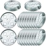 Hicarer 20 Pcs 293 4" Round Shallow Electrical Box with 1/2" Deep 1/2" Bottom Knockouts Ceiling Electrical Box Galvanized Steel Pancake Box for Ceiling Fan Wall Lighting Fixtures