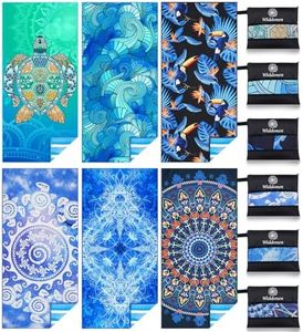 Widdonen Microfiber Beach Towel,Compact 6 Pack-71x32 Inch with Bag Travel | Extra Large,Lightweight,Thin,Sand Free,Quick Dry,Absorbent.Packable for Camping,Swim,Pool,Bath,Picnic,Cruise Essentials Gift