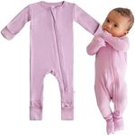 DREAMLAND BABY Bamboo Viscose Baby Pajamas (0-24 months). Ultra Soft Viscose Sleepers with 2-Way Zipper, Mitten & Foot Cuffs