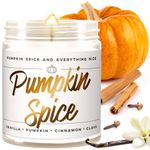 Fall Candles, Pumpkin Spice Candles for Home, Autumn Candle, Pumpkin Candle, Fall Scented Candles for Home, Fall Home Decor, Fall Bathroom Decor, Autumn Decor, Hello Pumpkin, Hello Fall - 9oz