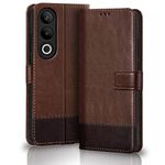 TheGiftKart Flip Back Cover Case for OnePlus Nord CE 4 5G | Dual-Color Leather Finish | Inbuilt Stand & Pockets | Wallet Style Flip Back Case Cover for OnePlus Nord CE4 (Faux Leather, Brown & Coffee)