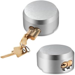 2 Pack of Heavy Duty Hidden Shackle Padlocks with Keyed Alike, Puck Locks, Puck Lock, Outdoor Padlock for Trailer Door Lock, Trucks & Vans (2-7/8 Inch)