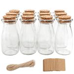 CUCUMI 12pcs 3.4oz Small Glass Jars with Lids, 100ml Candy Jars Potion Bottles with Cork, Mini Jars Set for Party Wedding Favors Halloween Décor