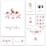 Christmas Cards - Pack of 24-6 Assorted Designs Merry Christmas Cards with Envelopes - Bulk Greeting and New Years Cards Perfect to Send Warm Holiday Wishes to Friends and Family - 4" x 6"