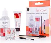 Hi Brow Professional Tinting Kit - Eyebrow Dye Full Size Set - 15ml Tint, 50ml Tint Developer, Glass Mixing Dish, Dual End Brush, Mascara Wand, Orange Wood Stick (Light Charcoal)