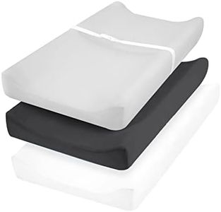 david's Kids 3 Pack Changing Pad Cover Set, Ultra Soft Breathable Cozy Microfiber Diaper Change Table Sheets for Baby Boys Girls Netural, Fit Most Changing Pads, White & Light Grey & Black