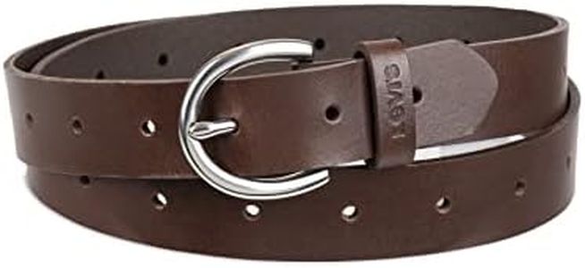 Levi's Women's Fully Adjustable Perforated Slim Belt, Brown Perforated, XXL Plus