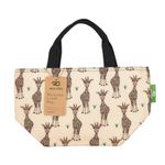 ECO CHIC Lightweight Foldable Insulated Lunch Bag Water Resistant Cooler Bag (Giraffes Beige)