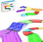 PicassoTiles 12 Piece Race Track Add-On Magnetic Building Block Set Magnet Tiles Construction Toy STEM Learning Kit Early Education Kids Toys Playset Pretend Play Blocks Child Brain Development PTR12