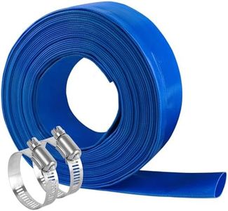 1 1/2 in x 100 FT Pool Backwash Hose, Heavy Duty Flat Discharge Hose, Weather and Burst Resistant, Best Pool Hoses for Inground Pools, Pool Filter Hose & Pool Drain Hose