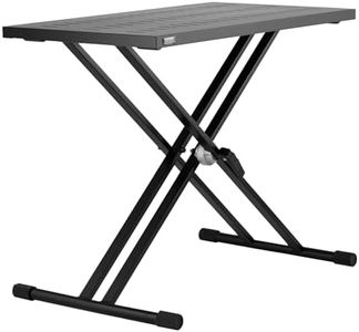 VEVOR DJ Table Stand, 32" x 20" Portable DJ Laptop and Controller Stand, Lightweight DJ Desk DJ Booth Adjustable Height DJ Stand, Foldable Double-X Braced Keyboard Stand & Tabletop, Audio Mixer Stand