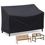 Kingling Outdoor Bench Cover, Patio Loveseat Cover Waterproof Bench Covers for Outdoor Furniture 2-seat Sofa Couch Cover, 52" W x 25" D x 35" H Black