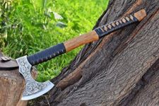 Handmade Carbon Steel Viking Axe wi