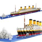 1860Pcs Mini Blocks Titanic Model Building Set, Micro Mini Building Bricks Titanic Toy Ship Block, 3D Puzzle Sets DIY Educational Toys Gift for Adults and Kids