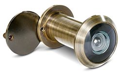 Stoppwerk Door Viewer in Antique Style - Peephole for Installation in 35-55mm Doors - 200° Wide Angle Spy Hole with Cover - Front Door Eye Hole