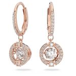 SWAROVSKI Sparkling Dance Pierced Drop Earrings with Dancing Crystal and Matching Crystal Pavé on a Rose-Gold Tone Finish Setting, Part of the Swarovski Sparkling Dance Collection