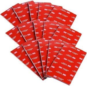 3M Double Sided Tape VHB Acrylic Foam Adhesive Tape 1.25 inch x 2 inch Water and High Temperature Resistant for Car Home Office (15 PCS)