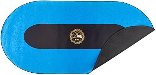 Triton Portable Poker Table Mat 10 Player for Casino- Multi-Spandex Fabric Rubber Portable Poker Game Mat with Zippered Oxford Fabric Carry Bag (77.75" L x 35.5" W, Blue)