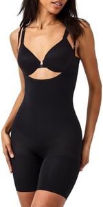 SPANX SPANXsculpt Power Series Open-Bust Mid-Thigh Bodysuit, 3X, Very Black