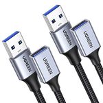 UGREEN USB Extension Cable 6 Feet 2 Pack, USB 3.0 Extender USB Cable Male to Female 5Gbps Data Transfer Compatible with Printers, Mouse, Keyboard, Flash Drive, Hard Drive, Hub, Oculus VR, Xbox