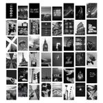 Black and White Wall Collage Kit | 50pcs + Free Tape | 4x6in Each | Minimal & Abstract Posters: Dorm Decor | Hostel Essential | Pinterest-inspired Dark Aesthetic Room Decor | Easy Removal