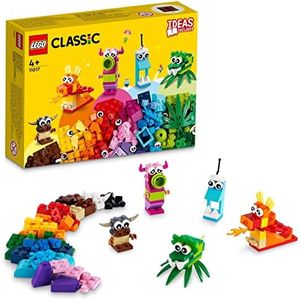 LEGO 11017 Classic Creative Monsters, Construction Playset with 5 Mini Build Monster Toys, Bricks Box Building Set, Gifts for Kids 4 Plus Years Old
