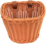 Twilight Garage Wicker Bicycle Basket for Kids Bikes, Tricycle, Scooters, Front Handlebar Storage Basket with Adjustable Leather Straps, Bike Basket for Girls Boys, Kids Bike Accessories