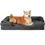 EHEYCIGA Memory Foam Orthopedic Large Dog Bed with Sides, Waterproof Liner Dog Beds for Large Dogs, Non-Slip Bottom and Egg-Crate Foam Large Dog Couch Bed with Washable Removable Cover