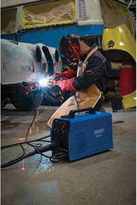 Draper MIG Inverter Welder 160A – Portable Blue Welding Machine