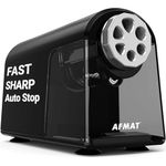 AFMAT Heavy Duty Electric Pencil Sharpener for Classroom, 6 Holes Electric Pencil Sharpener for Home, Pencil Sharpener for 6-11mm Pencils, Auto Stop, Super Fast