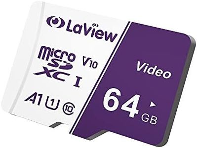 LaView 64GB Micro SD Card, Micro SDXC UHS-I Memory Card – 100MB/s,667X,U1,C10, FHD Video V10, A1, FAT32, High Speed Flash TF Card P500 for Computer with Adapter/Camera/Phone/Drone/Dash Cam/Tablet/PC