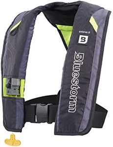 BLUESTORM Stratus 35 Inflatable Life Jacket PFD for Adults (Hi-Vis Green) | US Coast Guard (USCG) Approved Automatic Self Inflating Life Vest Preserver with Manual Ripcord