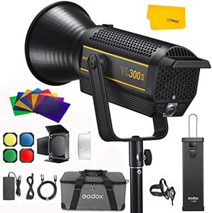 Godox VL300 II LED Video Light, 320W 5600K Daylight-Balanced Bowens Mount Continuous Video Light,CRI 96 TLCI 96 0-100% Dimming,16 Groups 32 Channels,2.4GHz Wireless Bluetooth Control(VL300 Upgraded)