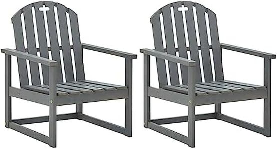 vidaXL 2X Bois d'Acacia Solide Chaises de Jardin Fauteuils de Patio Chaises de Terrasse Fauteuils de Balcon Sièges d'Extérieur Gris