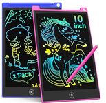 TECJOE 2 Pack LCD Writing Tablet, 10 Inch Colorful Doodle Board for Kids, Electronic Drawing Tablet Drawing Pads,Kids Travel Games Activity for Learning,Gifts for 3–6-Year-Old (Dark Blue and Magenta)