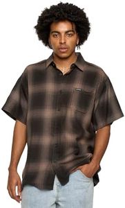 G-Style USA Western Casual Plaid Short Sleeve Button Up Shirt SS30 - Charcoal - 5X-Large