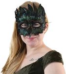 Popfizzy Masquerade Mask with Feathers for Women and Men, Venetian Mask, Masquerade Mask for Couple, Bird Animal Mask for Adults, Mardi Gras Masquerade Mask for Men, Plus Mardi Gras Mask Keychain