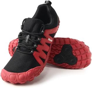 Weweya Cross Training Shoes for Men Five Fingers Barefoot Shoes Driving Gym Weight Lifting Weightlifting Squats Parkour Size 11.5 Black Red