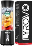 Lyrovo Portable Blender For Shakes and Smoothies | 150 Watts Travel Juicer Protein Mixer Bottle | BPA Free Leakproof Lid | USB-C Rechargeable Dishwasher Safe Parts (LY-A7-JUICER-BLACK, 500ML)