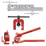 Swpeet 3Pcs Auto Double Flaring Tool Kit and 180 Degree 3 in 1 Tube Bender Assortment Kit, 5/8" 5/16" 3/16" 1/4" 3/8" 1/2" Line Flaring Tools and 3 in 1 Copper Bender 1/4" 5/16" 3/8" Tubing Bender